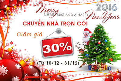 Chuyển nhà trọn gói giảm giá 30% mừng giáng sinh và chào đón năm mới 2016